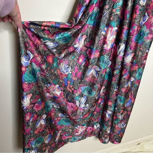 Vandemere Vintage Floral Nightgown Full Slip Dress Black Lace Womens Size Medium - Picture 4 of 7